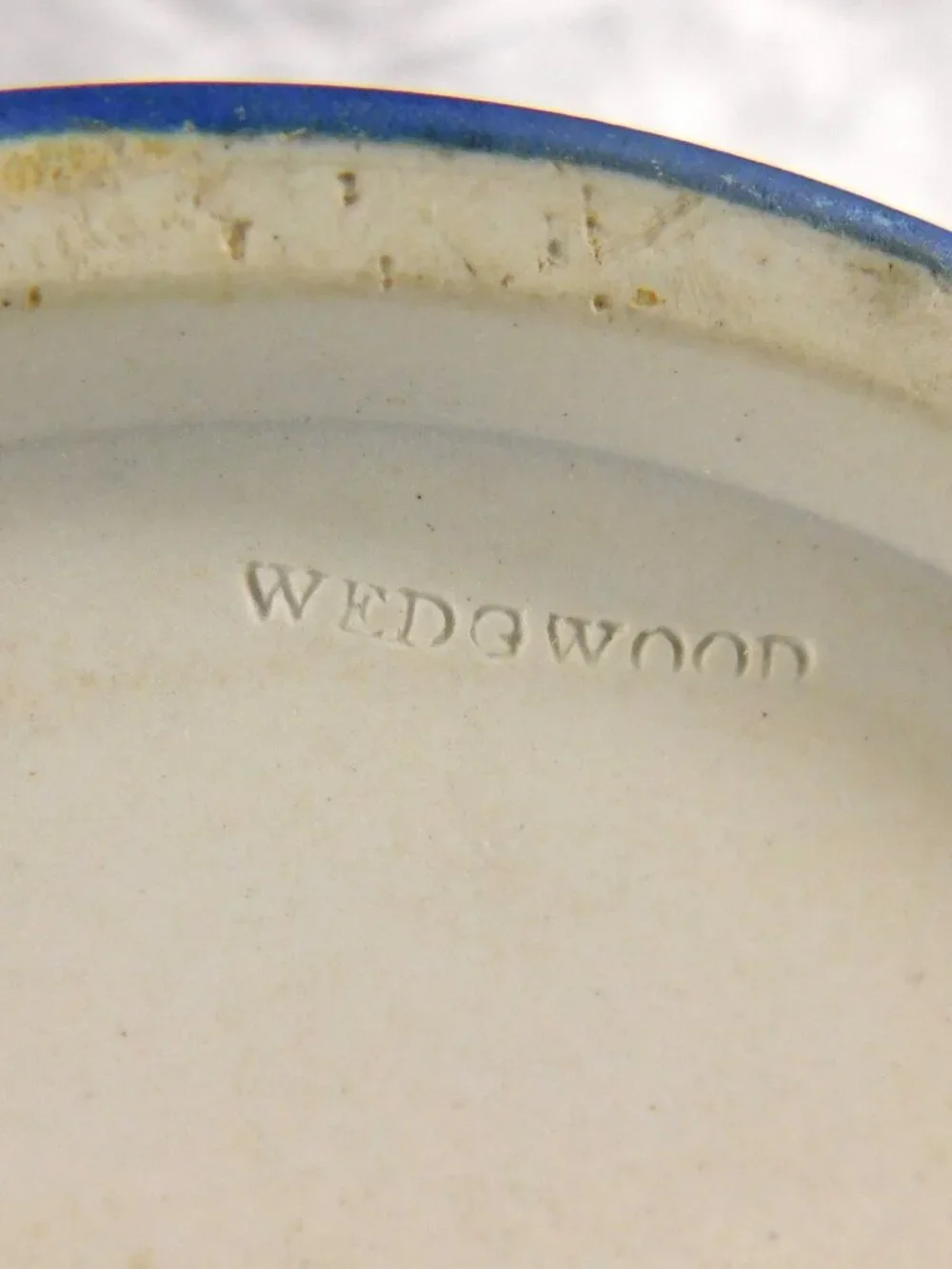 Wedgwood Cream on Dark Blue Jasperware Biscuit Barrel with Lid # 27806